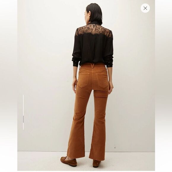 Veronica Beard Carson Corduroy Kick-Flare Pants tan brown bells jeans NWT 32 - Picture 4 of 12